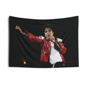 Michael Jackson Indoor Wall Tapestry, King Of Pop Music Poster Banner, Vintage Album Art Room Decor, Retro Concert Wall Hanging, Bedroom Aesthetic Tapestry, Music Fan Gift, Dorm Decor, Large Fabric Wall Art