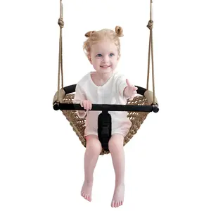 2 -in- 1 Toddler Swing. Swing Seat for Kids with Adjustable Ropes, for Kids Heavy Duty Rope Play Secure Children Swing Set, for Outdoor Indoor, Backyard. Upgrade Product (Blue)