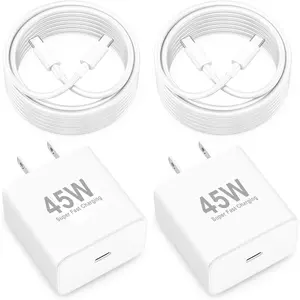45W USB C  Charger for  Pixel 10/10 Pro/10 Pro XL Fold/9/9 Pro XL/9 Pro Fold/8/8a/8 Pro/7/7a/6/5/4XL, 2-Pack 45W Super   Type C Wall Charger Block & 6/10FT Long USB-C to C