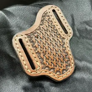 4 Inch Trapper Style Knife Sheath Handmade Full Grain Leather