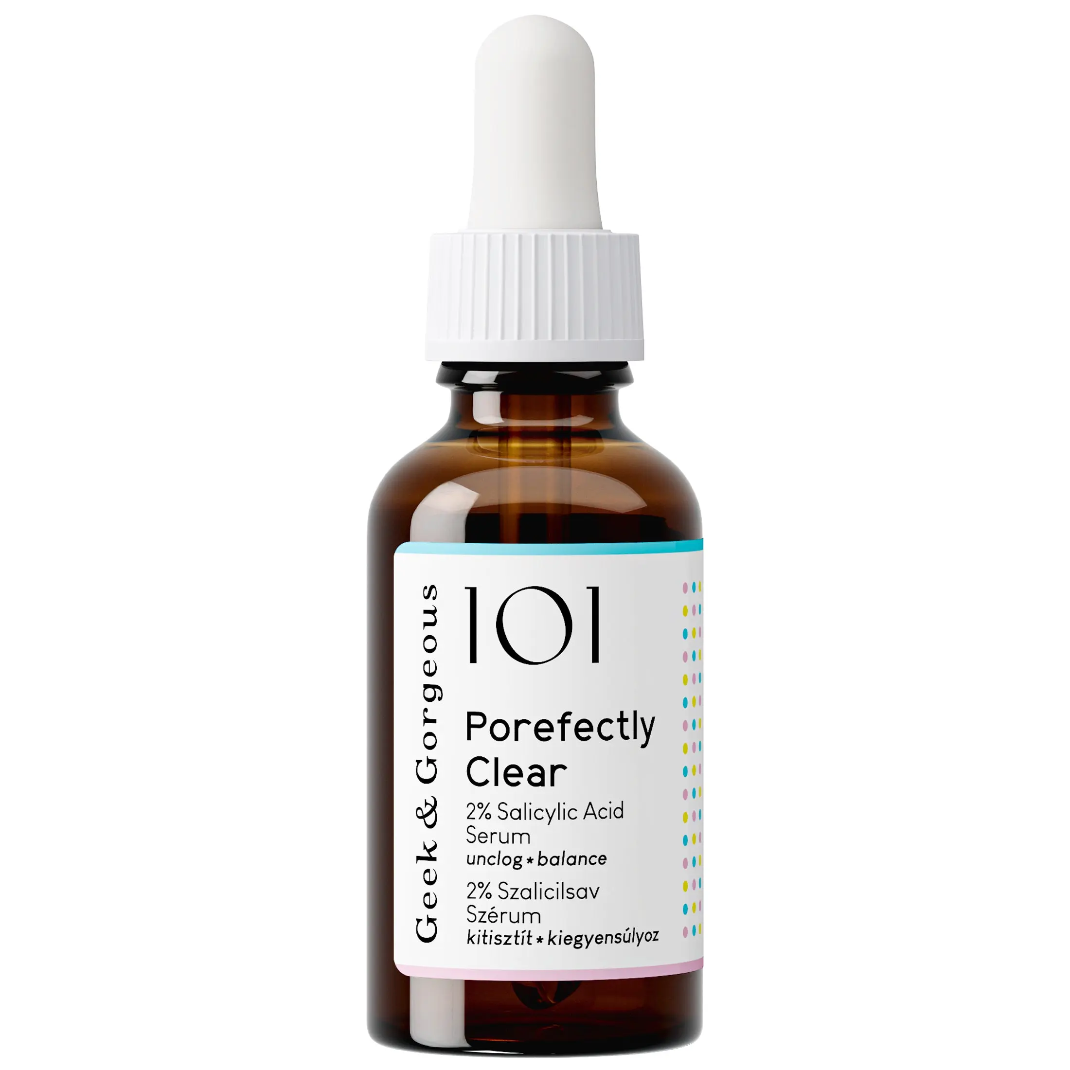 Geek & Gorgeous – Porefectly Clear – Lightweight Gel Exfoliant with 2% Salicylic Acid (BHA) & Sarcosine – Helps Unclog Pores & Reduce Excess Oil – For Oily & Combination Skin – 1 oz