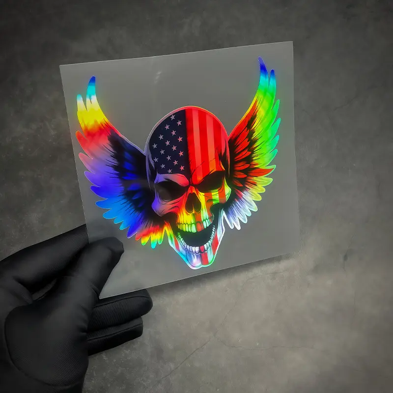Cool Skull US Flag Car Sticker Weatherproof Vinyl Decal Patriotic Auto Exterior Decor Accessories