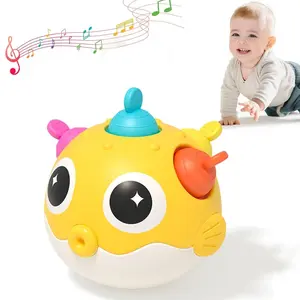 Baby Rattle Teething Wobble Toy, Tumbler Rocking Rolling Sensory, Infant Educational Newborn Soothing Calming Toys, Rattle Maracas Sensory