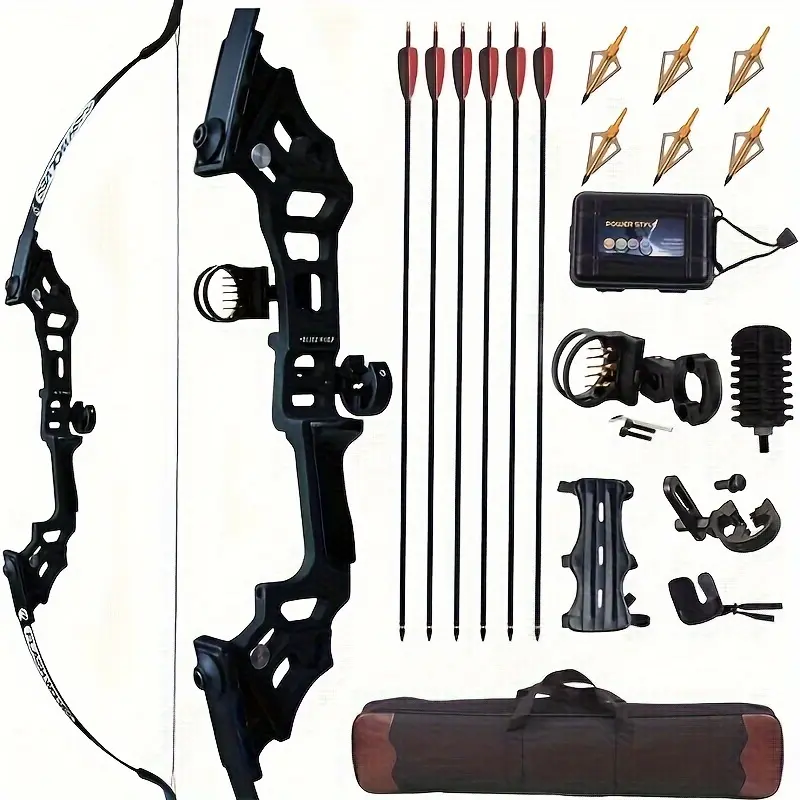 Archery 51' Takedown Recurve Bow and Arrows Set for Adults Right Hand Practice Kit with 12pcs Real Feather Carbon Arrows Ideal for Beginners and Perfect Holiday Gift