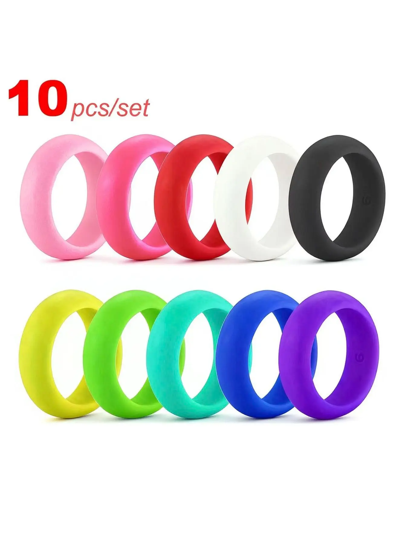 10 Pieces/set Of Fashionable Sports Silicone Rings Suitable for Both Men and Women. Soft, Comfortable, and Hypoallergenic. A Gift for Athletes with A Sports Style Suitable for Sports Day Running and Playing Basketball, Accessories