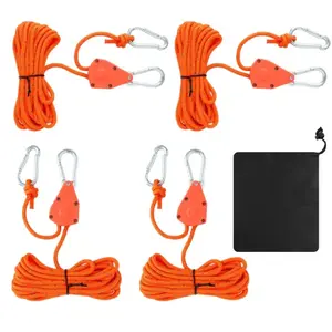 4pcs RV Sunshade Tightening Device Adjustable Ratchet Rope Hanger, Used for Camping Tent Lights Plant Growth Lights Hanger Outdoor Ceiling Fixed Wind Rope Tent Rope Tensioner,trim Tool