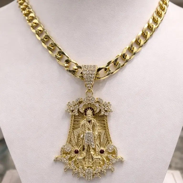 cadena 249 y dije 094 san lazaro gold plated