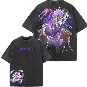 Jooy Boy Lufffy Awakening Mode Washed Tee, Sun God Nika Graphic Shirt For Anime Fans, Retro 90s Style, Pirate King Adventure | GN290126.R0459.ID01 Tshirt