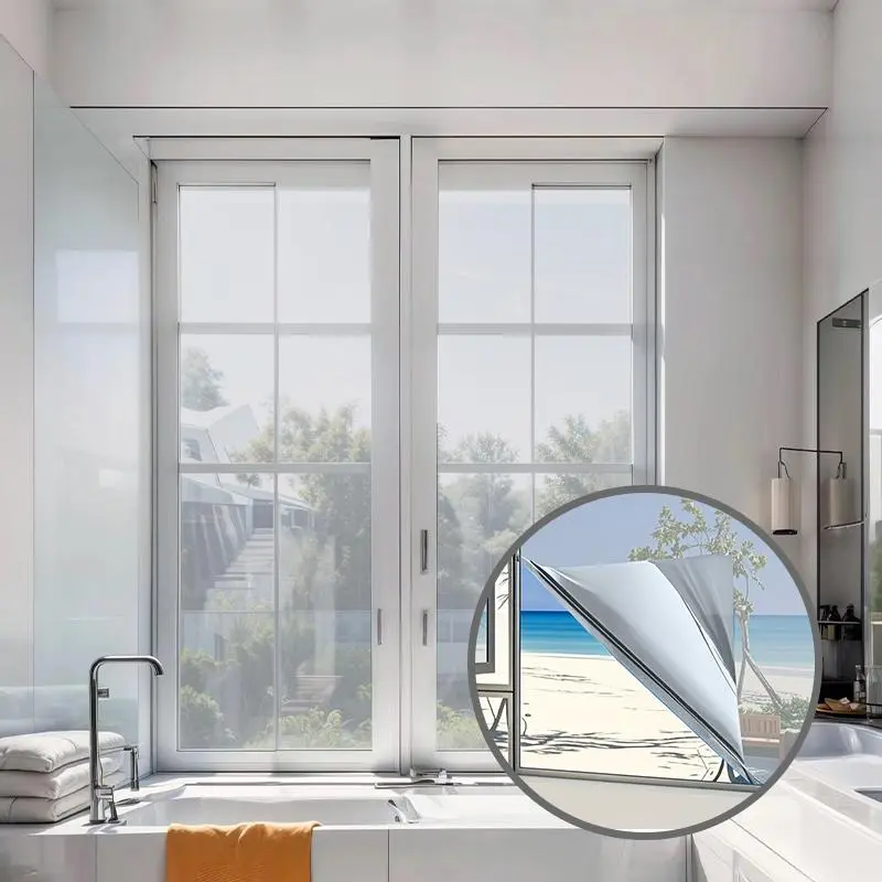 Window Film, 1 Roll Sun Shade Film, Anti-UV Heat Insulation Window Film, Privacy Window Film, Window Privacy Films, Window Covering for Home, Office, RV, Camping