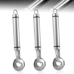 3pcs Must-Have Stainless Steel Peeler， Multi-Purpose Kitchen Tool, Cactus Peeler, Noodle Cutter & Scoop, Easy-Grip & Durable