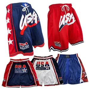 2025 Basketball shorts Four pockets 1992 USA 2024 Dream Team sweat pants Retro shorts Cheap and High Quality Sewing embroidery covered court Beach Pants Outdoor sports shorts Big Size Training shorts Blue White S-XXXL Accepting mixed wholesale and retail