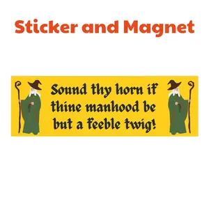 Funny Medieval Bumper Sticker Weather Resistant Anti Tailgating Car Magnet for Cars Walls Windows & Vehicles Christian Gothic Meme Decoration