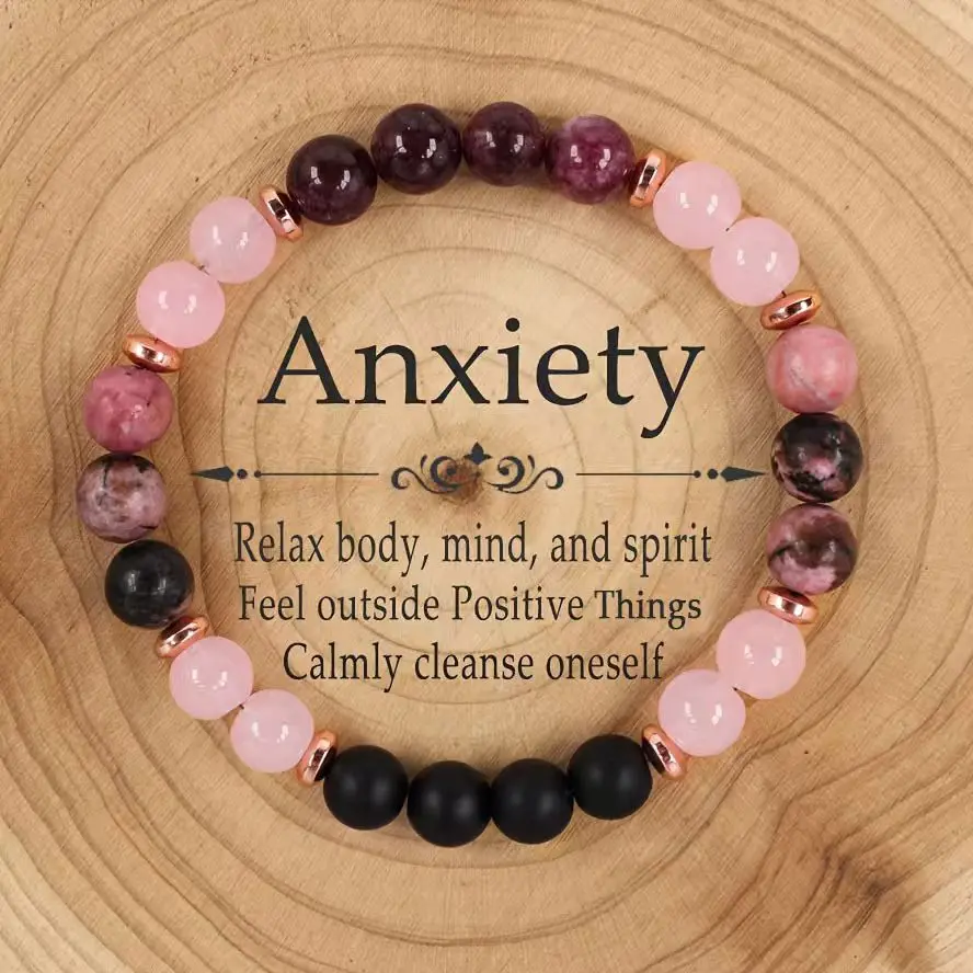 Women's Natural Garnet Gemstone Beaded Bracelet - Emotional Support Bracelets & Bangles, Daily Use Accessory to Promote Relaxation, Birthday Gift for Friends, Beaded Bracelets, Anxiety Relief