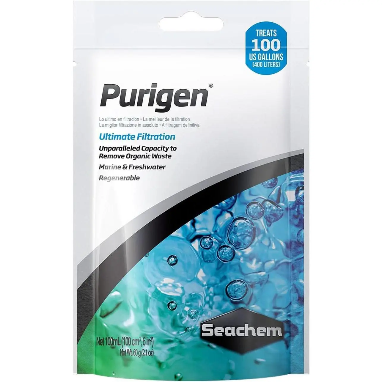 Purigen Organic Filtration Resin for Freshwater and Saltwater Aquariums - 100 mL