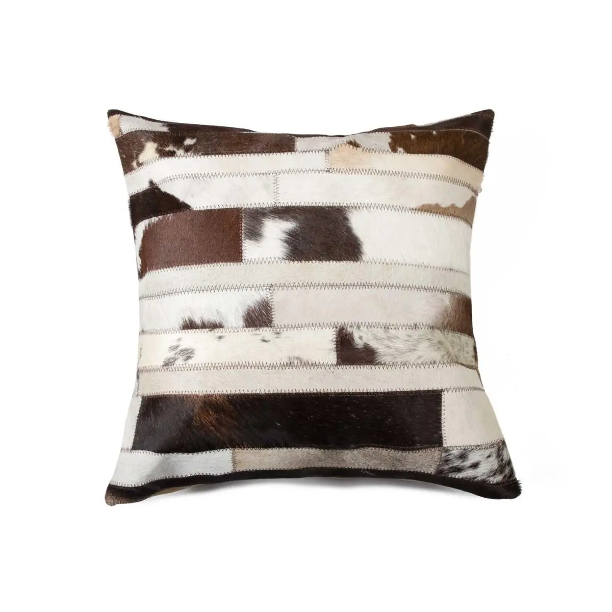 HomeRoots 317035 18 in. Cowhide Pillow - Chocolate & Natural