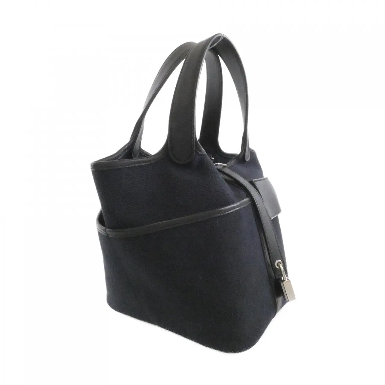 Pre-owned HERMÈS Calfskin Shoulder Bags Hermes Picotin Lock Pocket PM Toile Goeland Swift handbag