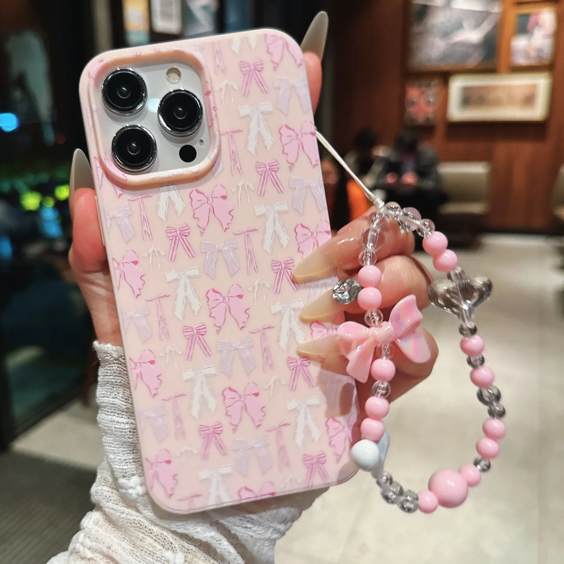 Bowknot Phone Case, Aesthetic Anti-Drop Shockproof Thickened Design, Compatible with iPhone Models 11-16 Pro Max, Perfect Valentine's Gift