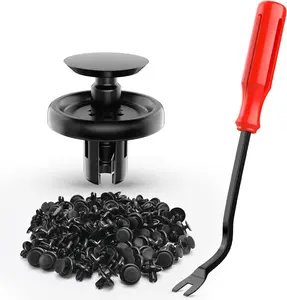 Nilight 100pcs Engine Under Cover Push-Type Retainer Replaces Lexus & Toyota 90467-07201 Quality Nylon Push Rivets with Bonus Fastener Remover
