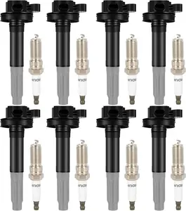ECCPP UF824 Ignition Coils & Iridium Spark Plugs Set, 8-Pack, Compatible with Ford F-150 / Mustang 2016-2017 V8 5.0L, UF824 UF824T DG561