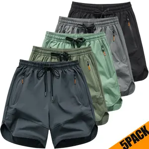 5-Pack Lightweight Quick-Dry Comfortable Sports Shorts — Soft, Skin-Friendly, Minimalist & Stylish, Versatile Mid-Length Shorts for Outdoor Fitness, Parties, Commuting, and Casual Wear