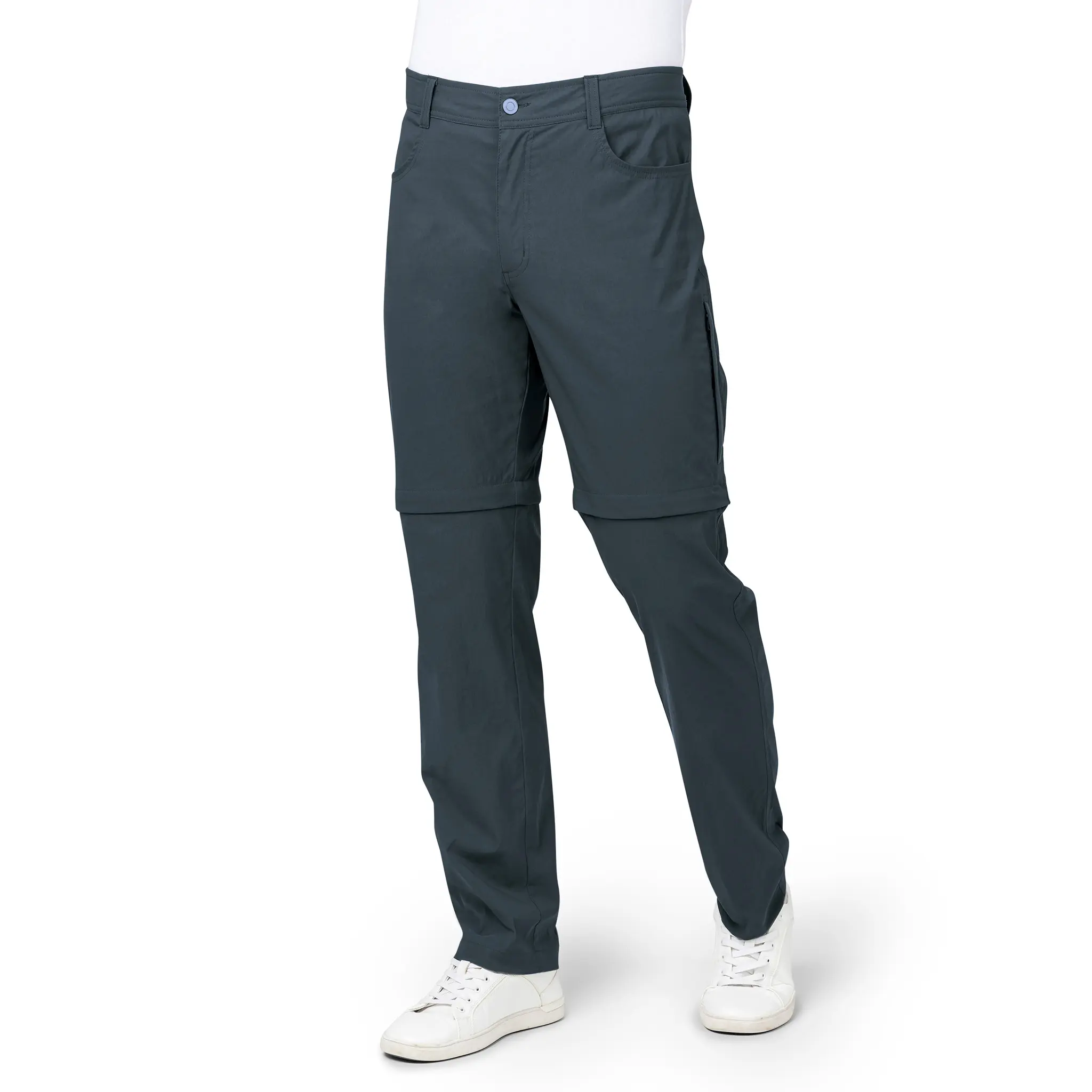 Free Country Men's Nylon Stretch Convertible Pant, Plain, Trouser, Elastic, Menswear, Pockets