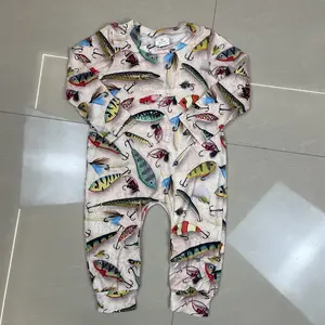 baby boy clothes newborn fish romper clothing fishing boy winter romper
