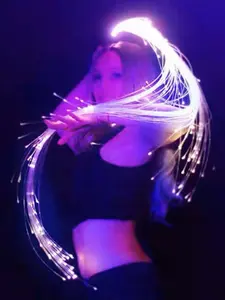 RGB LED Fiber Optic Whip, 7-Color Glow, Super Bright & Interactive, Perfect for Clubs, Raves & Dance Shows, Party Fun Accessory