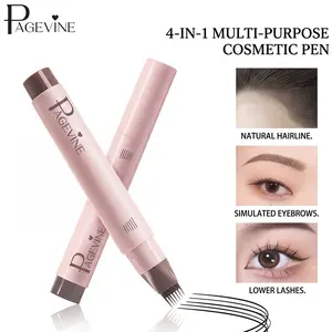 4-in-1 Multi-Purpose Micro Fork Brow Pen, 6-Fork Hair Stroke Makeup Pen for Natural Hairline, Simulated Brows & Defined Lower Lashes, Waterproof Long-Lasting Hair-Like Filling for Soft Glam Makeup.