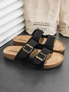 Summer New Bobk Wind Soft Wood Sole Sandals, Adjustable Retro Bobk Slippers, Anti-Slip PU Leather, Colors, Casual Outdoor Shoes