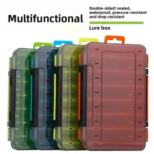 Double-sided lure box, double-layer thickened hard bait storage box, multi-compartment portable box for organizing accessories, sea fishing storage box, Fishing Tackle Organizer, Tackle Box Waterproof