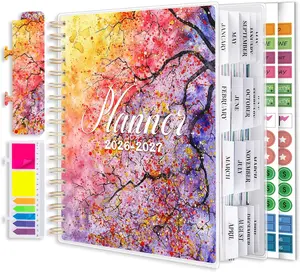 Planner 2026-2027, Large 18 Months Academic Daily Weekly Monthly Planner Yearly Agenda Jan. 2026June. 2027, 7.9" x 9.8", Page Tabs, Separator Page, Pocket Folder, Bookmark, Stickers, Sticky Note Set