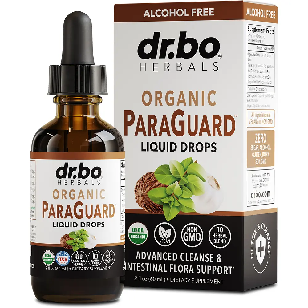 Dr. Bo Organic ParaGuard Liquid Drops - Gentle Parasite Cleanse Supplement - Natural Detox & Digestive Support for a Healthy Gut