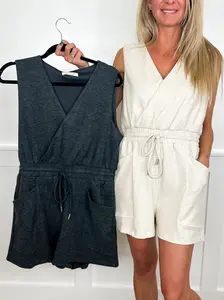 Doe & Rae Choice is Yours Heathered Knit Romper - Multiple Colors