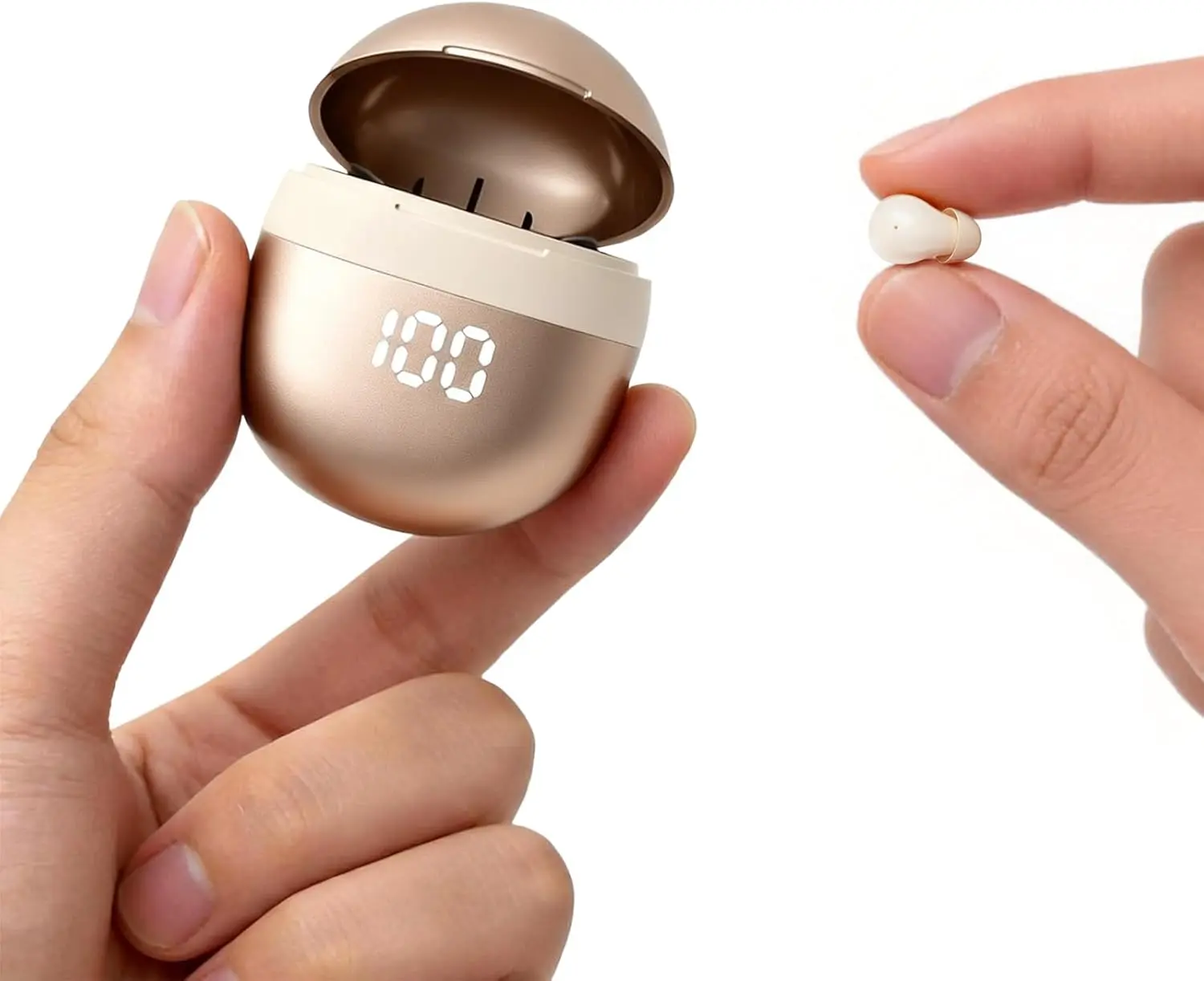 INSONIXN Mini Invisible Wireless Bluetooth In-Ear Headphones, Skin-Tone Ultra-Small Noise Cancellation Earbuds with Stereo Audio & Charging, Comfortable for Small Ear Canals, Side-Sleeping Use