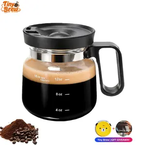 Tiny Brew Coffee Mug with Lid 16oz Glass Creative Cup, Coffee Lovers' Top Choice, Dimensions: 4.9inches tall, 3.8 inches wide, Includes Coaster, Ergonomic Handle Design,Mother's Day gift, a little surprise for your loved one