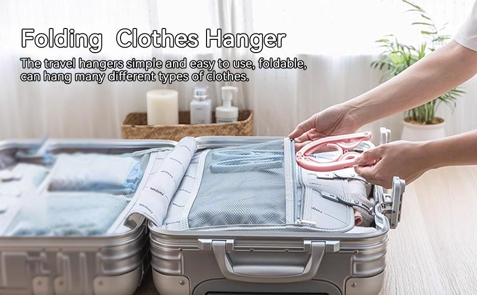 12pcs Travel Folding Hanger Household Multifunctional Portable Hanger Organiser Plastic Laundry Hanging