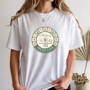 [Sale up to 50%] [Free Ship] Mahjong Matching T-Shirt, Funny Mahjongg Tile Game Tee, Gift for Mahjong Lover, Game Night Outfit, Mah Jongg Social Club Tshirt