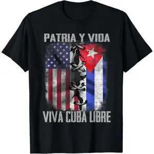 Vintage Cuban TShirt Featuring Patria Y Vida Viva Cuba Libre Crafted from 100 Cotton