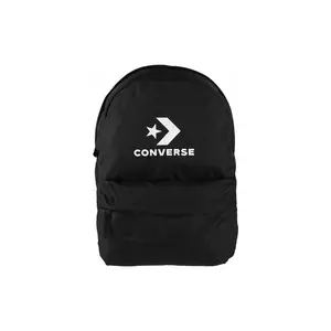 Unisex Converse Star and Arrow Logo Print Polyester Laptop Backpack - Black, Functional Travel Bag