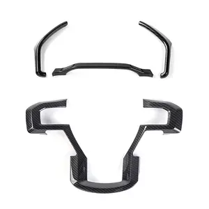 Automotive Custom Dashboard Cover, Steering Wheel & Dash Trim for 2015-2020 Ford F150, Carbon Fiber Finish Chrome Car Interior Accessories Auto Decoration