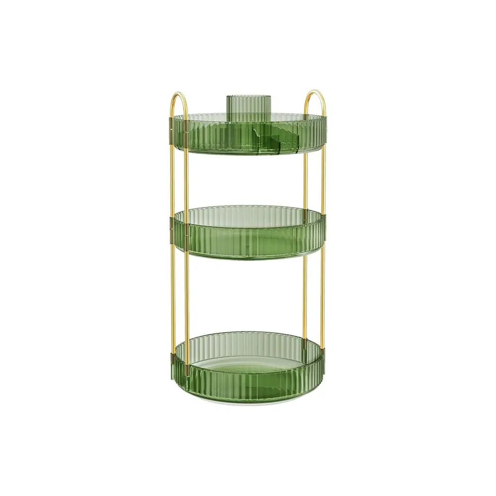 SONGMICS HOME Makeup Organizer, 3-Tier Round Rotating Skincare Organizer Countertop, Customizable, Toiletries Vanity Organizer, Lazy Susan, Gift