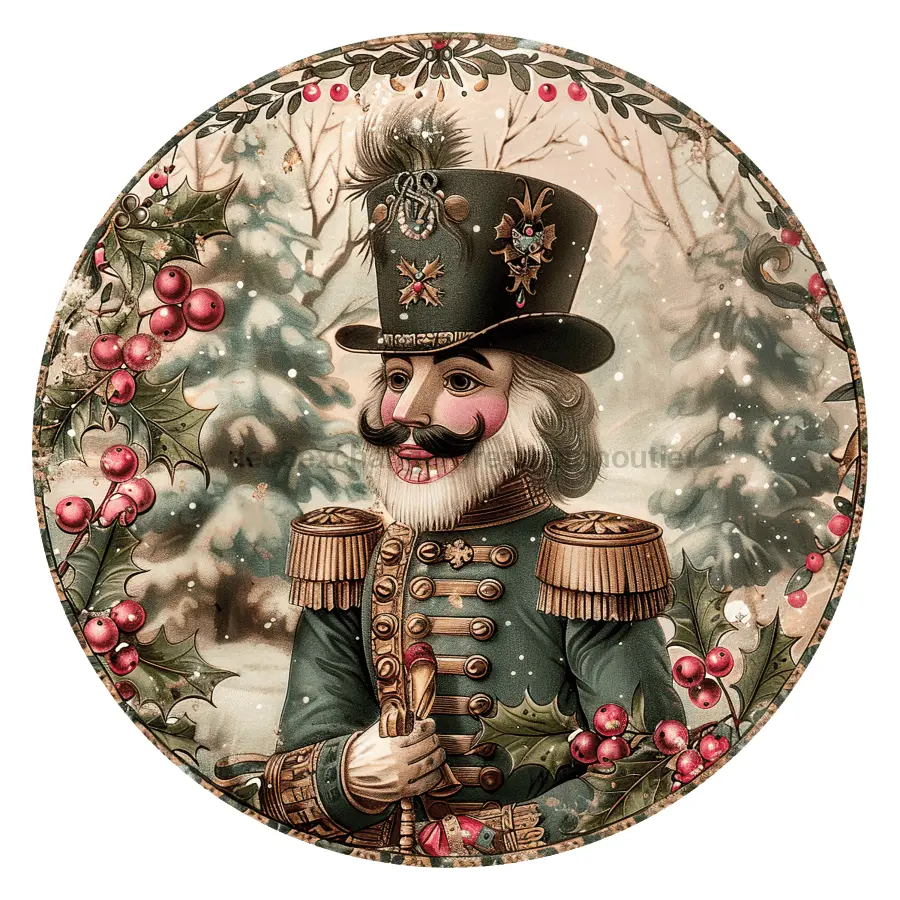 Pink Christmas Nutcracker, DCO-102661-D, Sign For Wreath, 18" Door Hanger