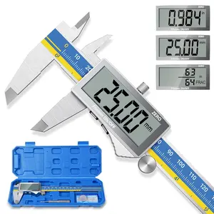 Digital Caliper, Stainless Steel Vernier Caliper Digital, Micrometer Calipers with Large LCD Screen, Auto-Off Feature, Inch Millimet Conversion, 6 Inch Caliper Tools for DIY/Household(Blue)