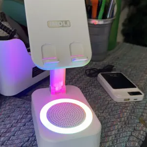 Product Review of IMOLI Wireless Audio Induction Bluetooth Speaker with Emergency Charging 5in1 Phone Holder Power Bank LED Nightlight for Tablet iPhone Android 5.3 Connectivity 1500mAh Battery 100Hz-20kHz Frequency Response New Design Durable Smart Device from c**5