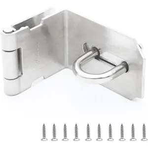 Door Hasp Latch 90  Right Angle Padlock Hasp 304 Stainless Steel Safety Clasp Hasp Latch Lock,