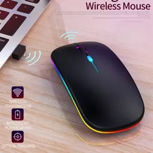 Dual-Mode Wireless Glowing Optical Sensor Mouse, Rechargeable Office Mouse, Portable Silent Mouse, Suitable for Laptop/desktop/tablet, Home and Work Use