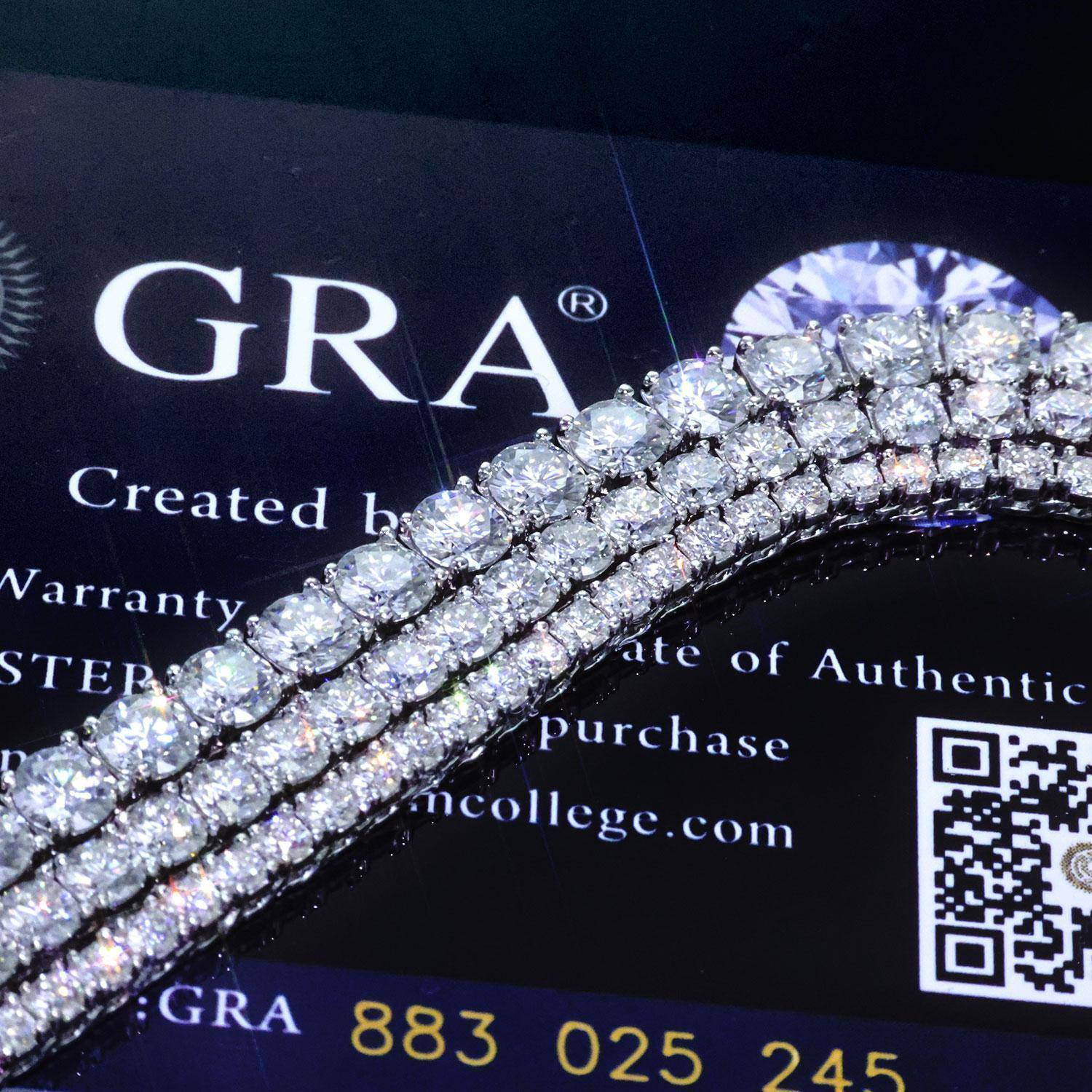 Silver VVS Moissanite Tennis Bracelet 2/3/4/5 MM Iced Out Diamond Tennis Chain Pass GRA Diamond Test In Stock