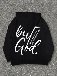 Unisex's Letter Print Drawstring Pocket Hoodie, Gothic Hoodie, Casual Long Sleeve Hooded Sweatshirt for Daily Wear, Unisex Top for All Seasons, Casual Fashion Sweatshirt