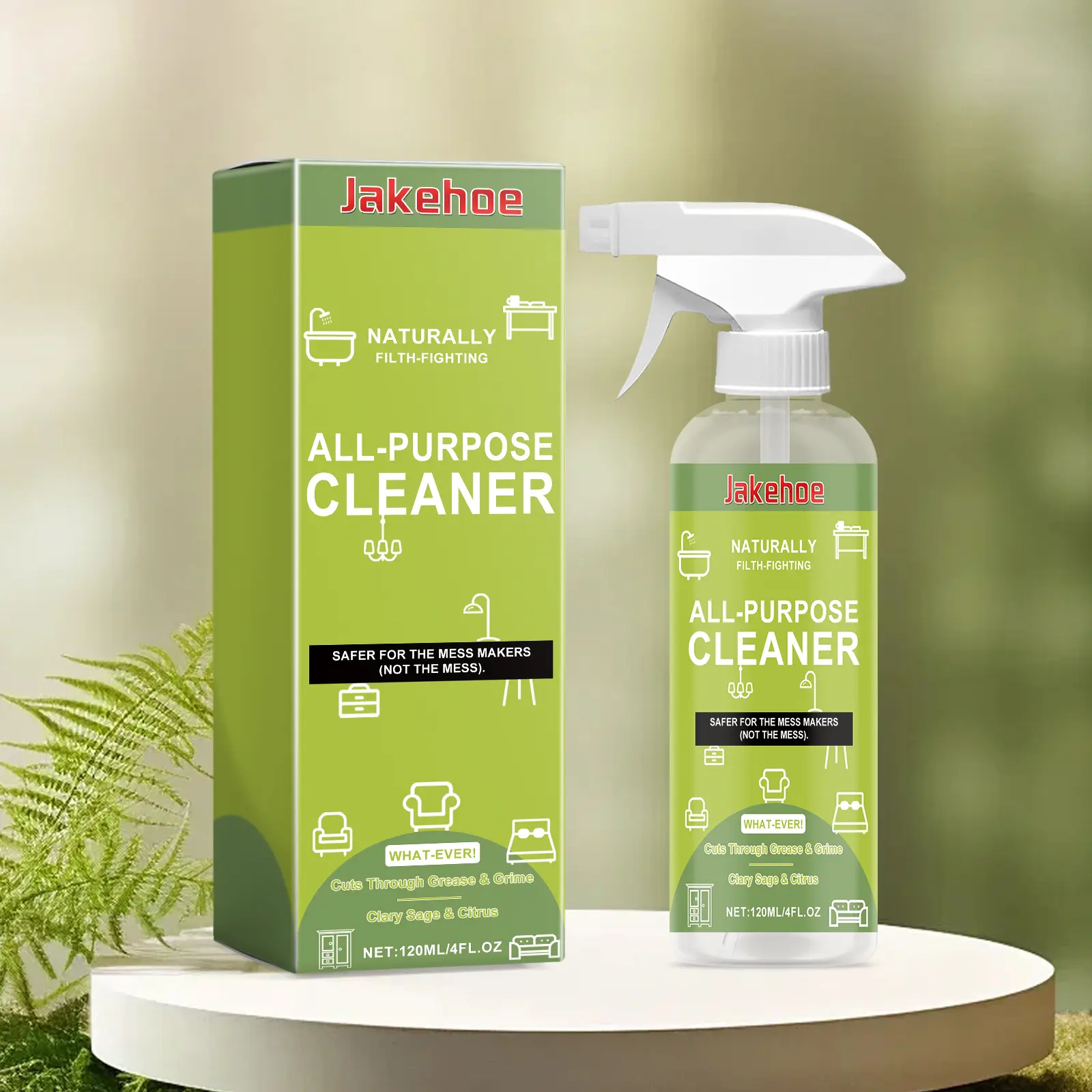 All Purpose Household Cleaner Spray for Countertops, Tiles, Tables, Kitchen and Bathroom Surfaces, Grease Marks and Daily Cleaning