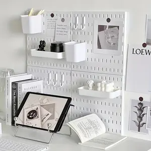 Large Heavy-Duty Wall Organizer Kit, Durable Hanging Storage with Hooks and Trays, Space-Saving Desk Shelf, Kitchen Storage Solution